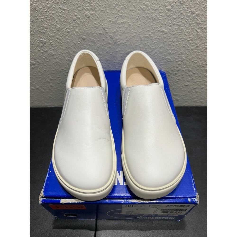 Birkenstock‎ Oswego Slip On Sneakers Womens 38 White Leather New With Defects